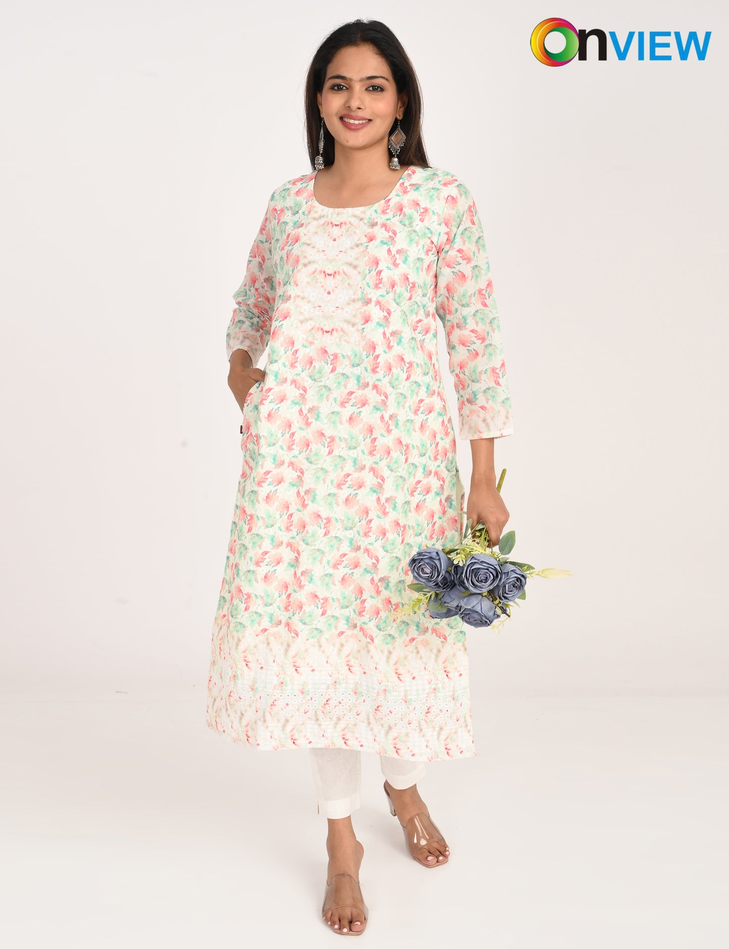 ONVIEW | 529 | COTTON CHIKANKARI WORK WITH DIGITAL PRINT | PACK OF 4