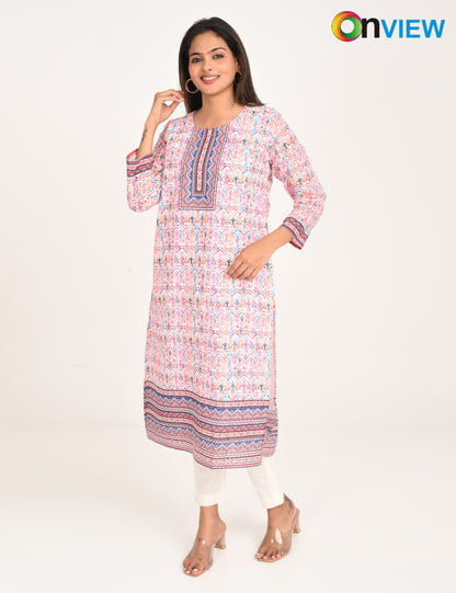 ONVIEW | 530 | COTTON CHIKANKARI WORK WITH DIGITAL PRINT | PACK OF 4
