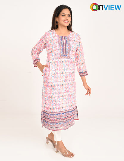 ONVIEW | 530 | COTTON CHIKANKARI WORK WITH DIGITAL PRINT | PACK OF 4