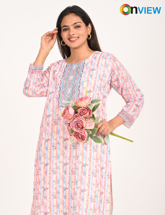 ONVIEW | 544 | COTTON CHIKANKARI WORK WITH DIGITAL PRINT | PACK OF 4