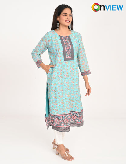 ONVIEW | 547 | COTTON CHIKANKARI WORK WITH DIGITAL PRINT | PACK OF 4