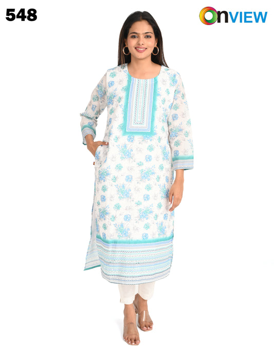 ONVIEW | 548 | COTTON CHIKANKARI WORK WITH DIGITAL PRINT | PACK OF 4