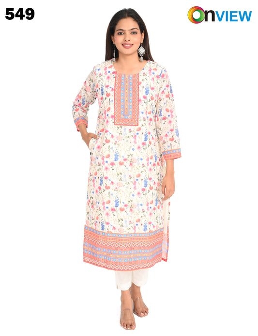 ONVIEW | 549 | COTTON CHIKANKARI WORK WITH DIGITAL PRINT | PACK OF 4