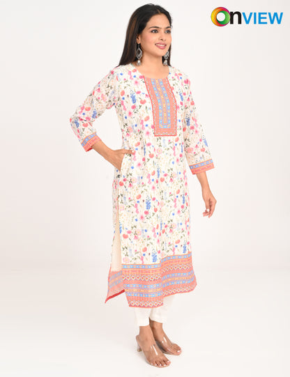 ONVIEW | 549 | COTTON CHIKANKARI WORK WITH DIGITAL PRINT | PACK OF 4