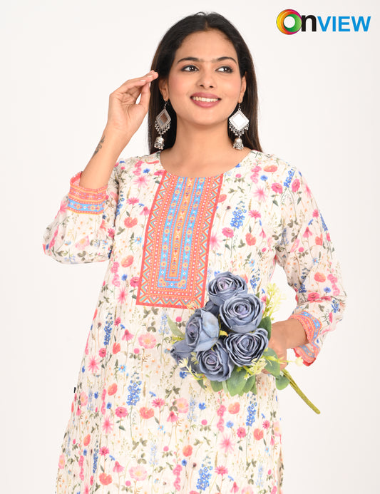 ONVIEW | 549 | COTTON CHIKANKARI WORK WITH DIGITAL PRINT | PACK OF 4