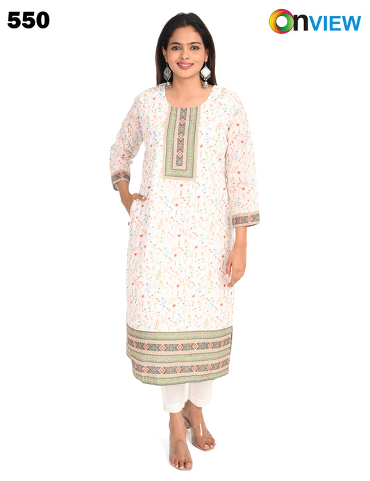 ONVIEW | 550 | COTTON CHIKANKARI WORK WITH DIGITAL PRINT | PACK OF 4