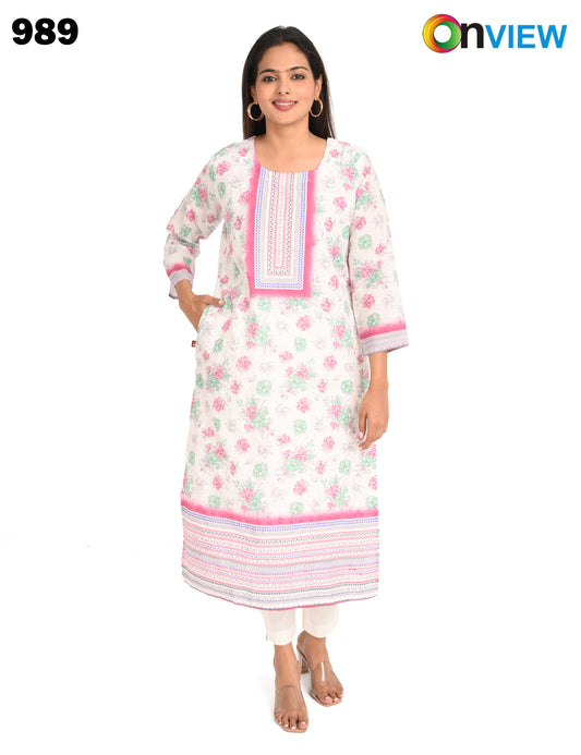 ONVIEW | 989 | COTTON CHIKANKARI WORK WITH DIGITAL PRINT | PACK OF 4