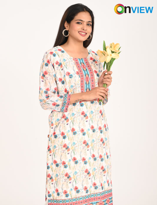 ONVIEW | 990 | COTTON CHIKANKARI WORK WITH DIGITAL PRINT | PACK OF 4
