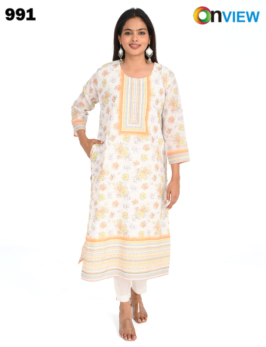 ONVIEW | 991 | COTTON CHIKANKARI WORK WITH DIGITAL PRINT | PACK OF 4