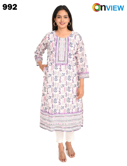 ONVIEW | 992 | COTTON CHIKANKARI WORK WITH DIGITAL PRINT | PACK OF 4
