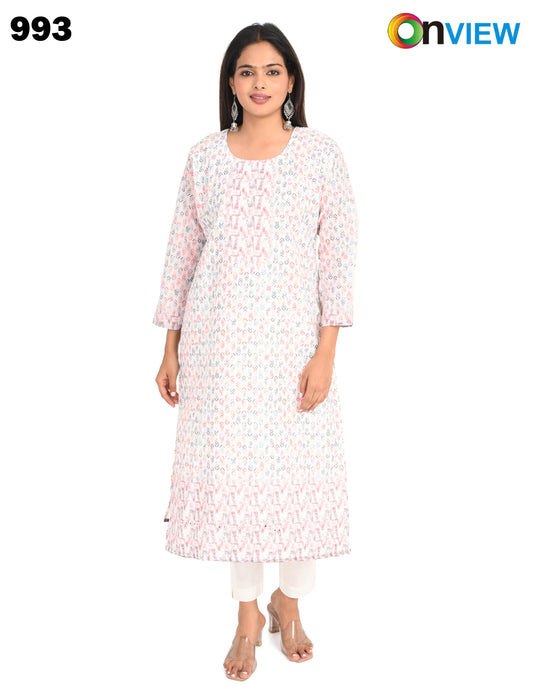ONVIEW | 993 | COTTON CHIKANKARI WORK WITH DIGITAL PRINT | PACK OF 4