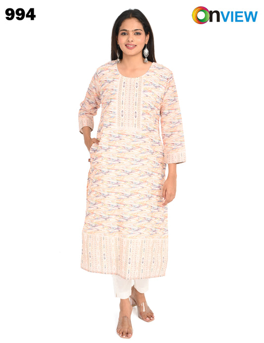 ONVIEW | 994 | COTTON CHIKANKARI WORK WITH DIGITAL PRINT | PACK OF 4