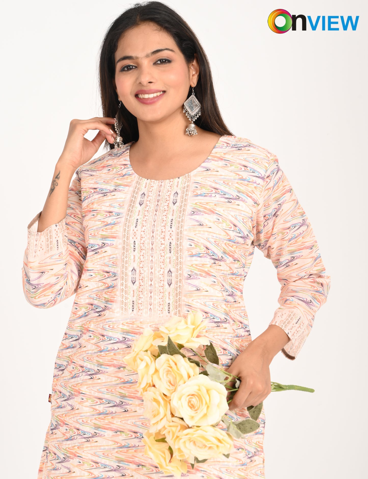 ONVIEW | 994 | COTTON CHIKANKARI WORK WITH DIGITAL PRINT | PACK OF 4