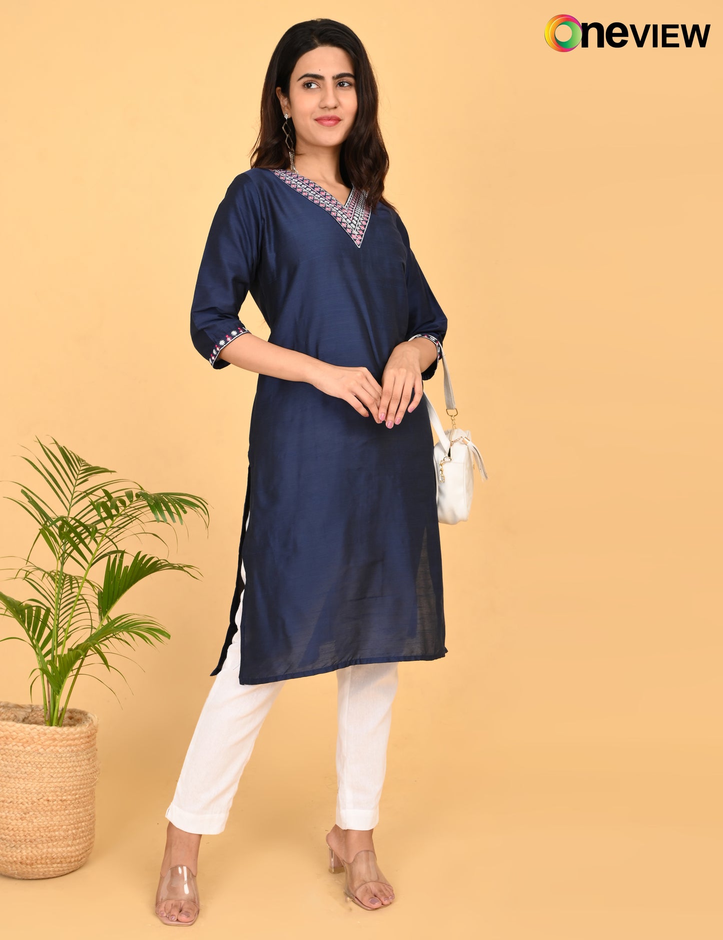 ONVIEW | 1086 | V-NECK EMBROIDERY | PACK OF 4