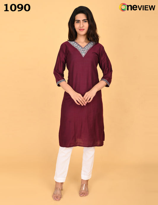 ONVIEW | 1090 | V-NECK EMBROIDERY | PACK OF 4