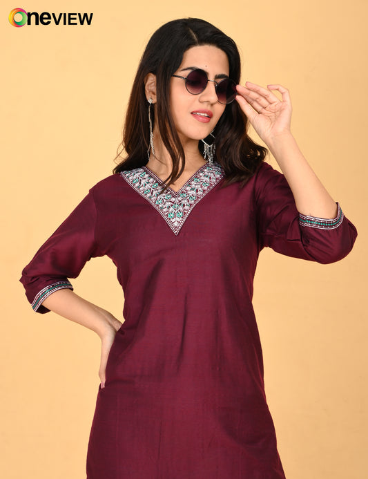 ONVIEW | 1090 | V-NECK EMBROIDERY | PACK OF 4