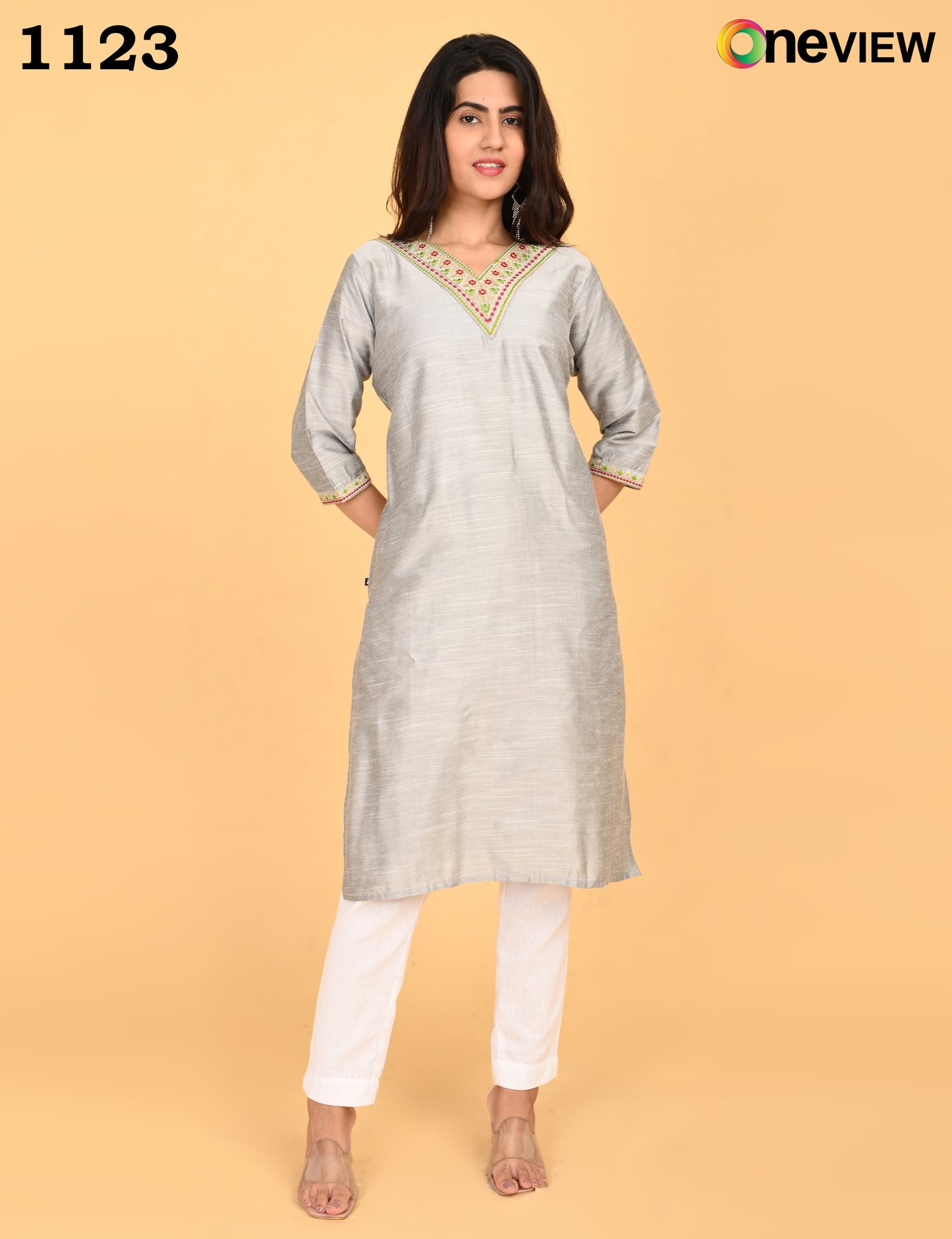 ONVIEW | 1123 | V-NECK EMBROIDERY | PACK OF 4