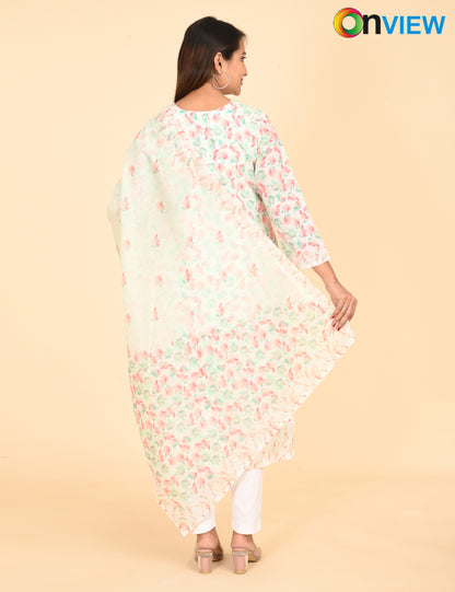 ONVIEW | 1333 | COTTON CHIKANKARI WORK WITH BORDER WITH DUPATTA | PACK OF 4