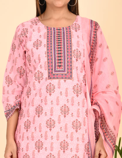ONVIEW | 1334 | COTTON CHIKANKARI WORK BORDER WITH DUPATTA | PACK OF 4