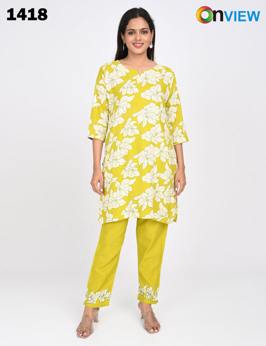 ONVIEW | 1418 | RAYON CO-ORD SET | PACK OF 4