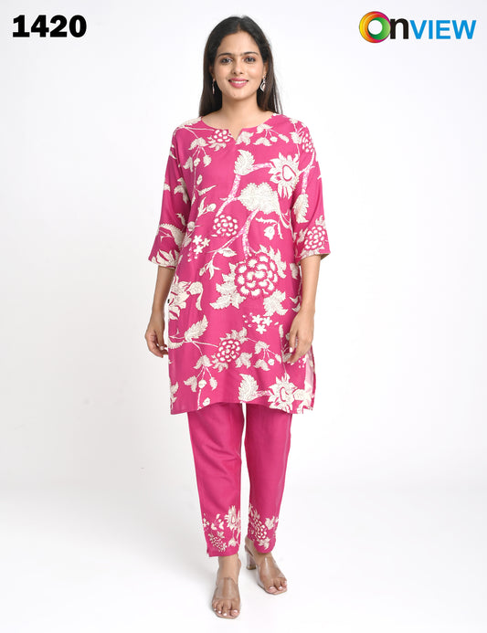 ONVIEW | 1420 | RAYON CO-ORD SET | PACK OF 4
