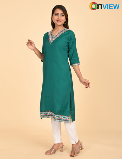 ONVIEW | 1436 | ROMAN SILK EMBROIDERY WITH BORDER | PACK OF 4