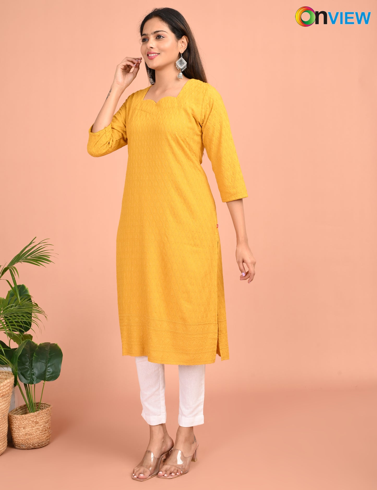 ONEVIEW | 178 | CHIKANKARI DESIGN NECK | PACK OF 4