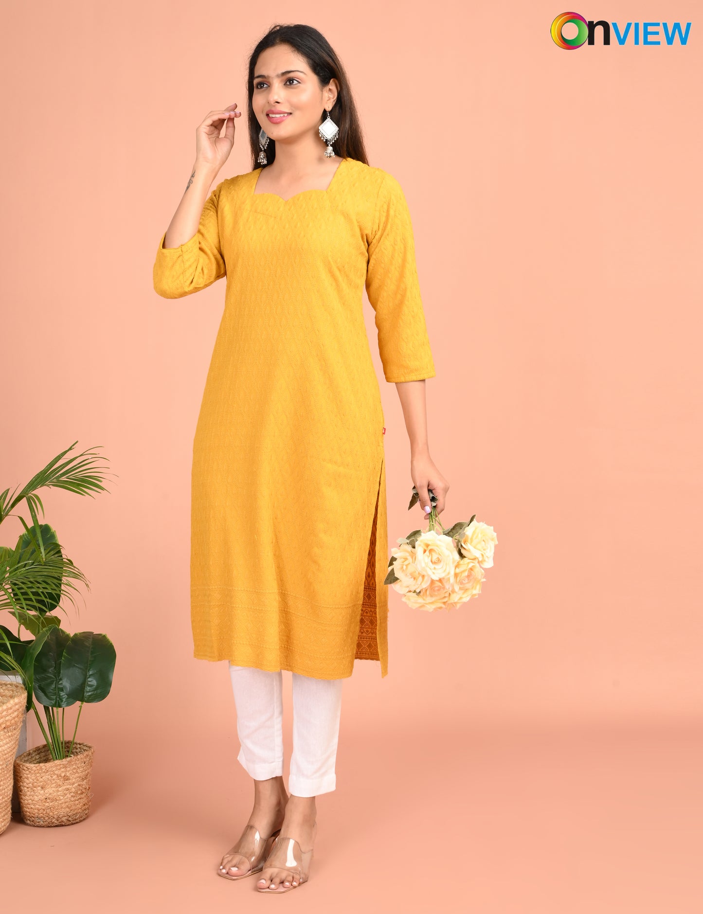 ONEVIEW | 178 | CHIKANKARI DESIGN NECK | PACK OF 4