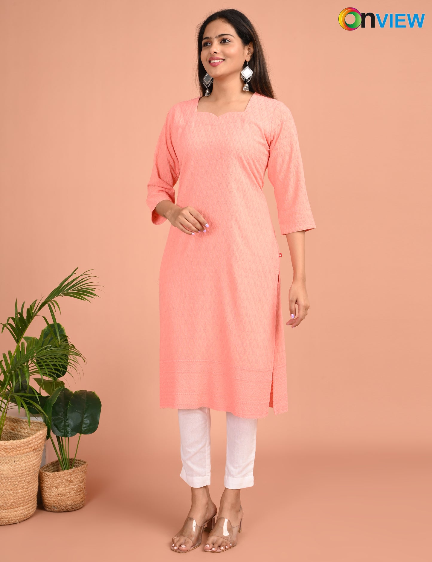 ONEVIEW | 179 | CHIKANKARI DESIGN NECK | PACK OF 4