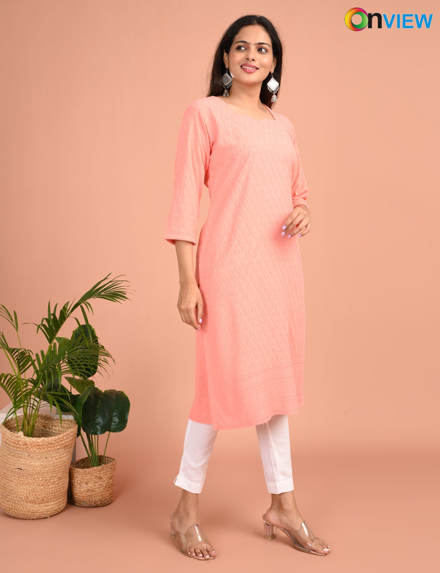 ONEVIEW | 179 | CHIKANKARI DESIGN NECK | PACK OF 4