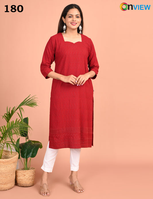 ONEVIEW | 180 | CHIKANKARI DESIGN NECK | PACK OF 4