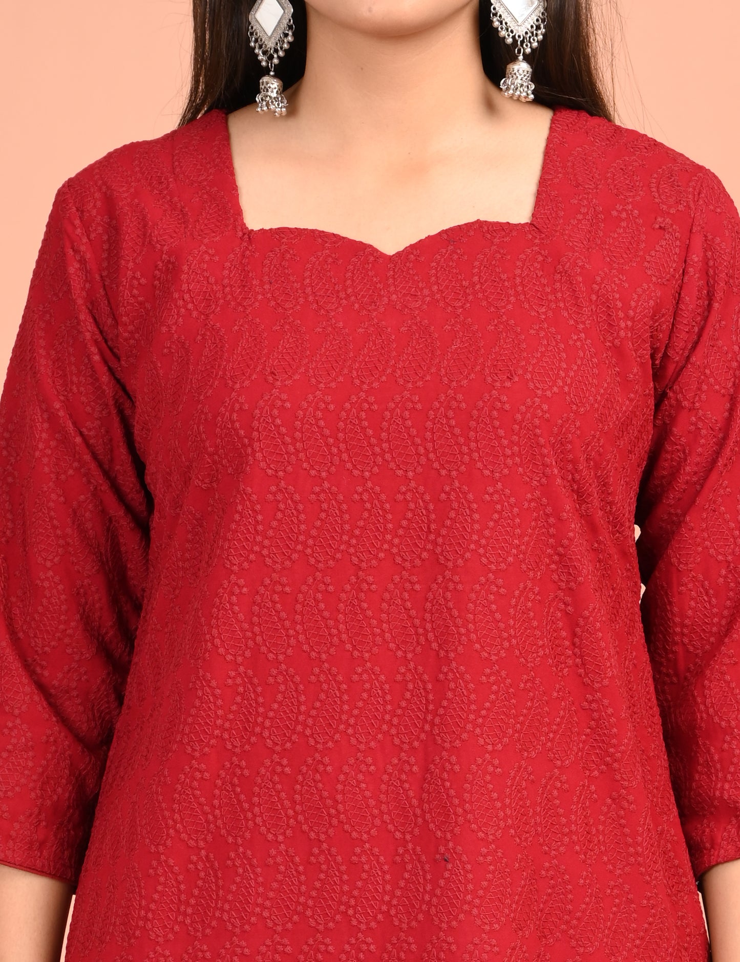 ONEVIEW | 180 | CHIKANKARI DESIGN NECK | PACK OF 4