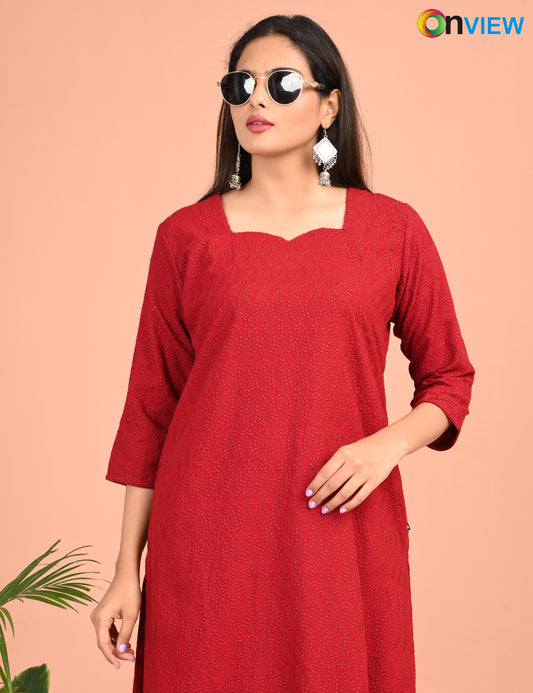 ONEVIEW | 180 | CHIKANKARI DESIGN NECK | PACK OF 4