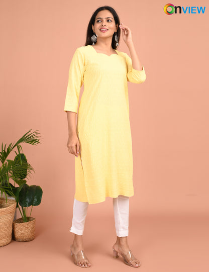 ONVIEW | 182 | CHIKANKARI DESIGN NECK | PACK OF 4