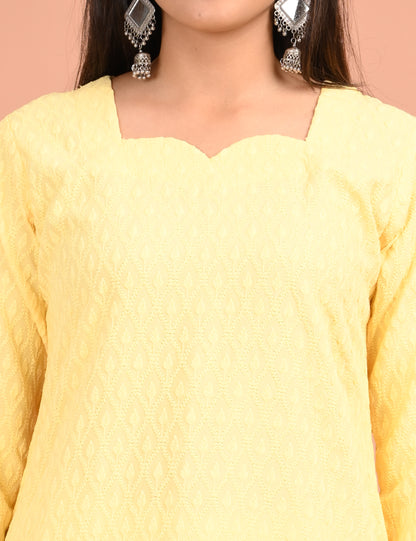 ONVIEW | 182 | CHIKANKARI DESIGN NECK | PACK OF 4