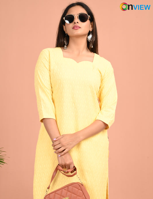 ONVIEW | 182 | CHIKANKARI DESIGN NECK | PACK OF 4