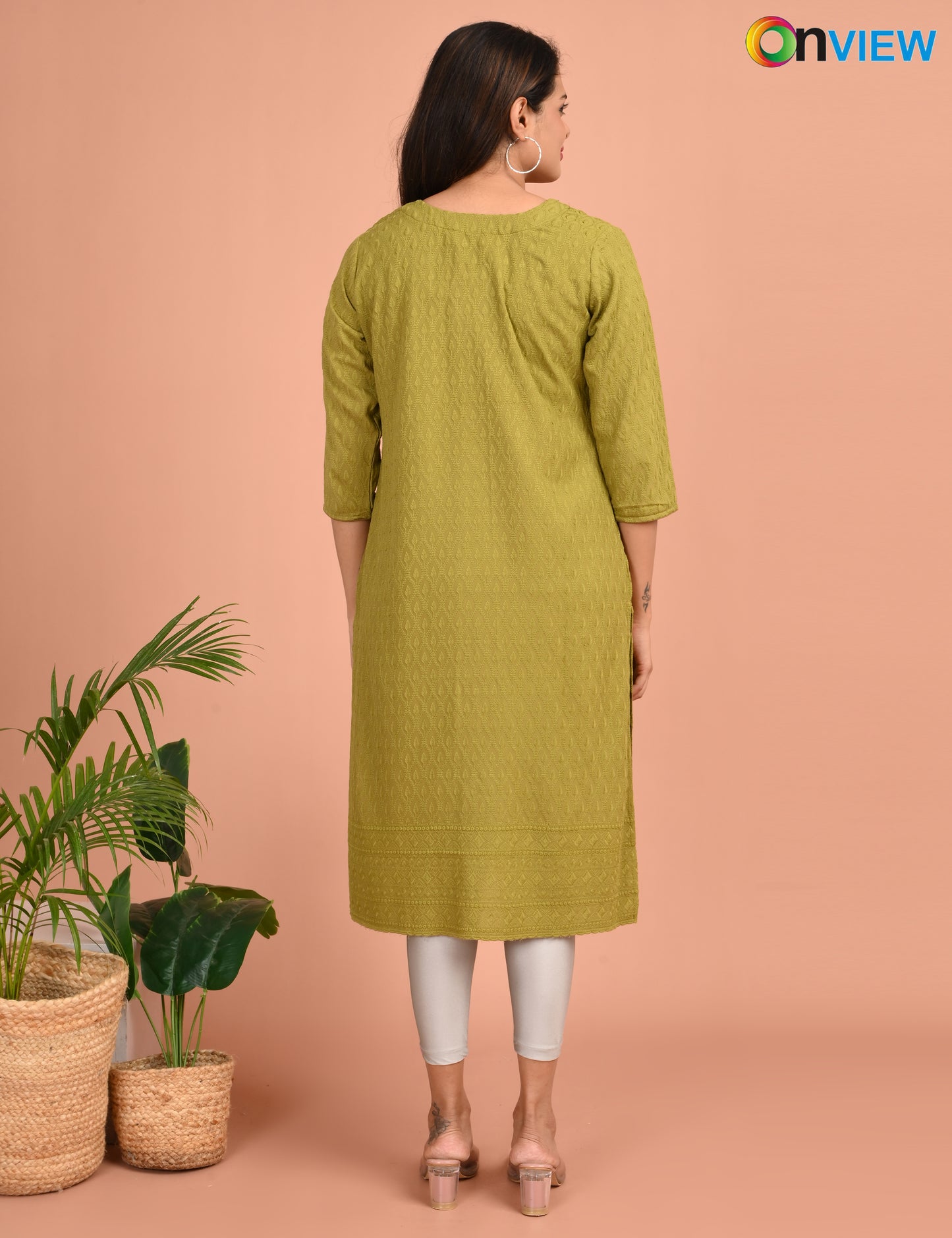ONVIEW | 183 | CHIKANKARI DESIGN NECK | PACK OF 4