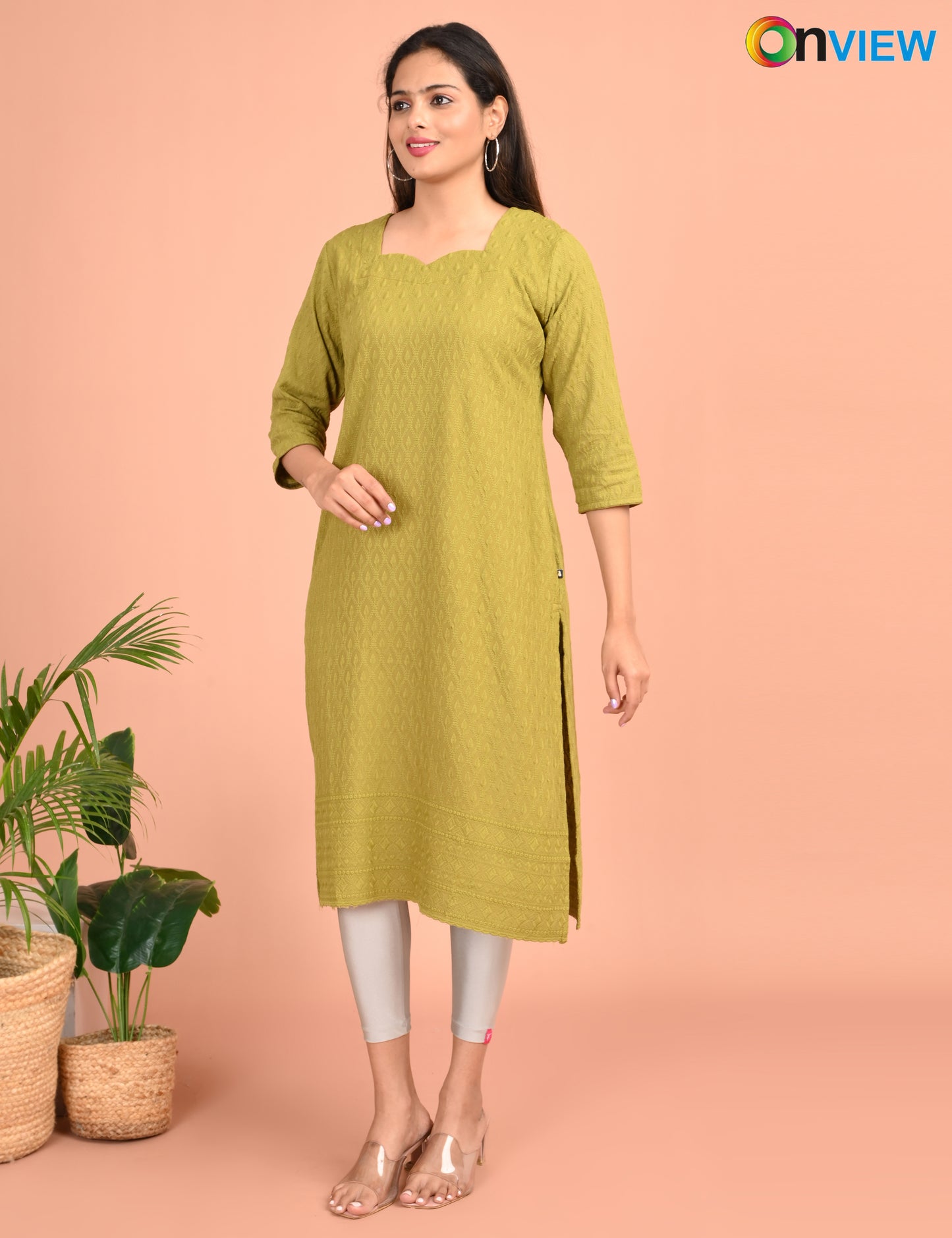 ONVIEW | 183 | CHIKANKARI DESIGN NECK | PACK OF 4