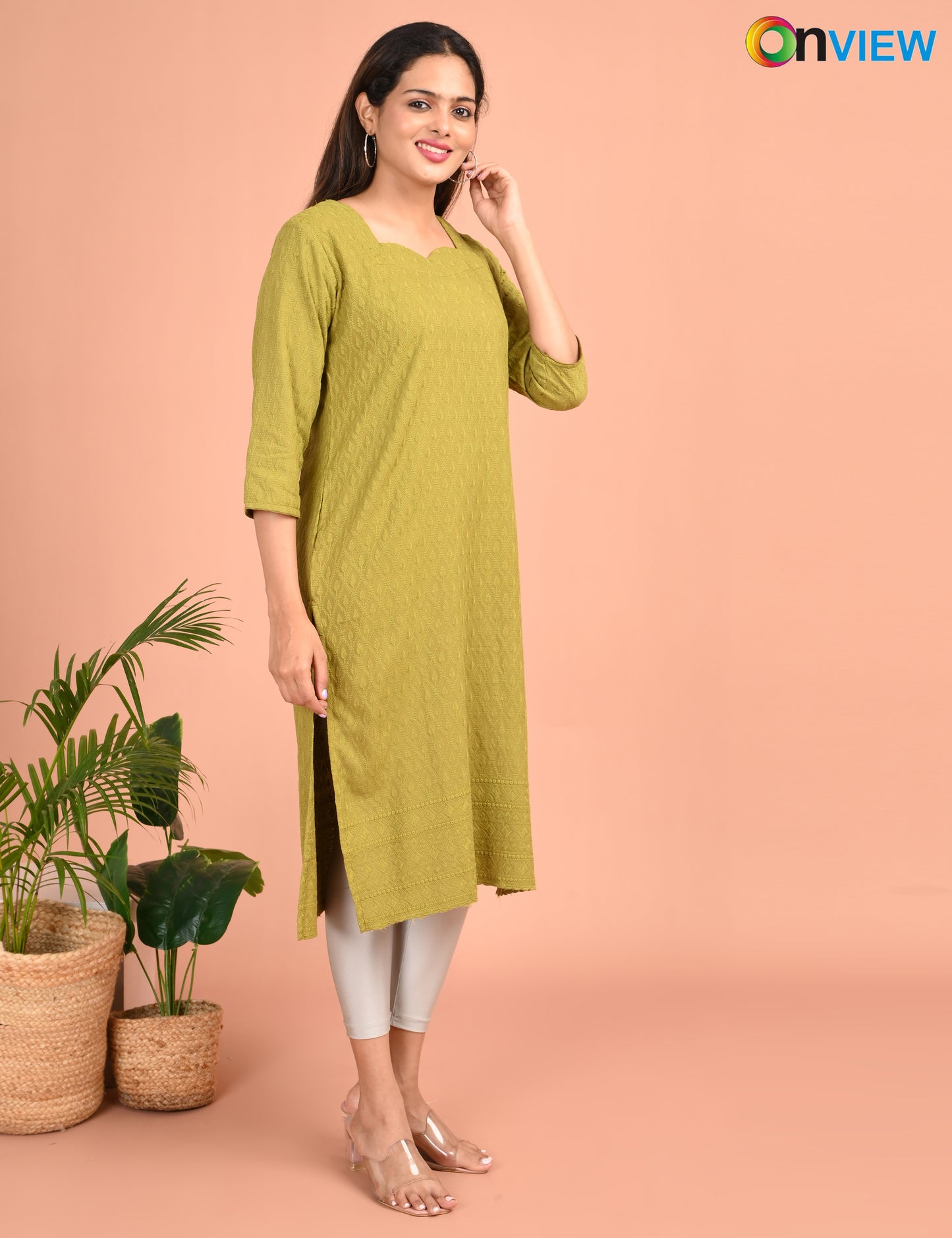 ONVIEW | 183 | CHIKANKARI DESIGN NECK | PACK OF 4