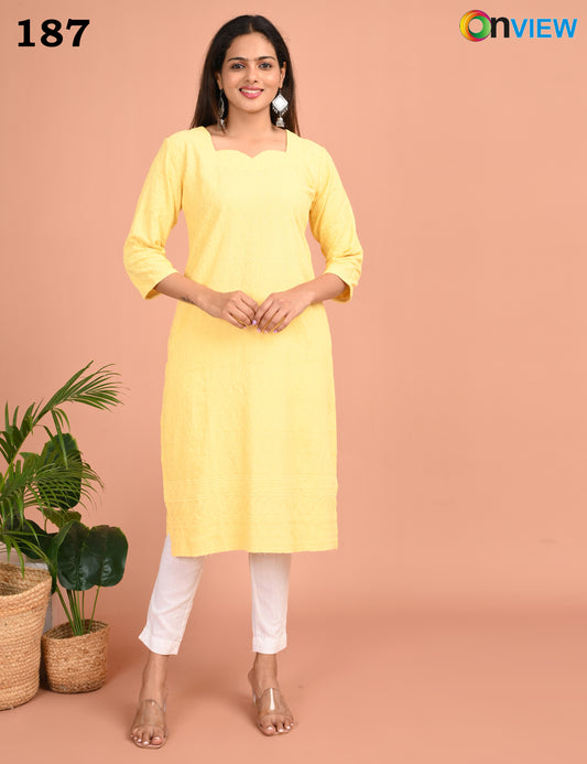ONVIEW | 187 | CHIKANKARI DESIGN NECK | PACK OF 4