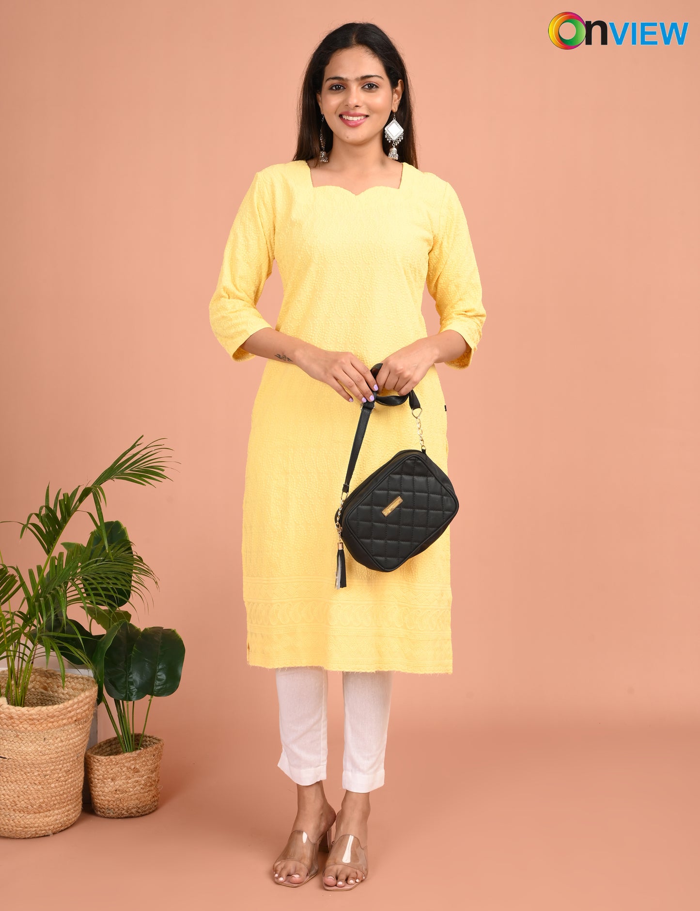 ONVIEW | 187 | CHIKANKARI DESIGN NECK | PACK OF 4