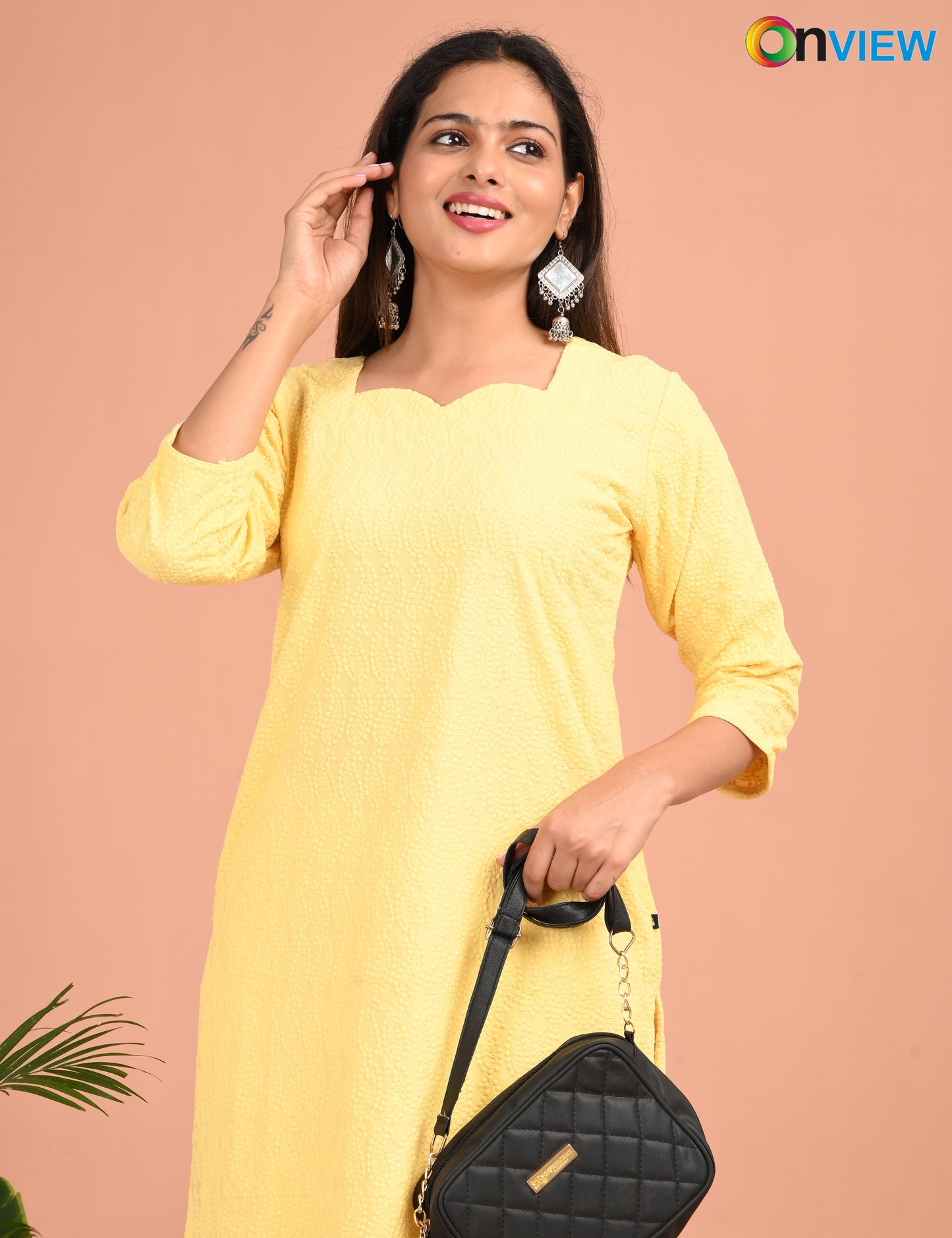 ONVIEW | 187 | CHIKANKARI DESIGN NECK | PACK OF 4
