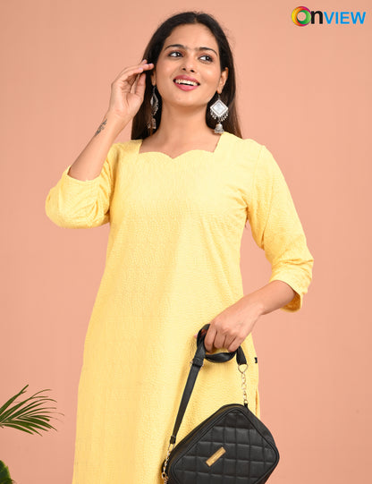 ONVIEW | 187 | CHIKANKARI DESIGN NECK | PACK OF 4