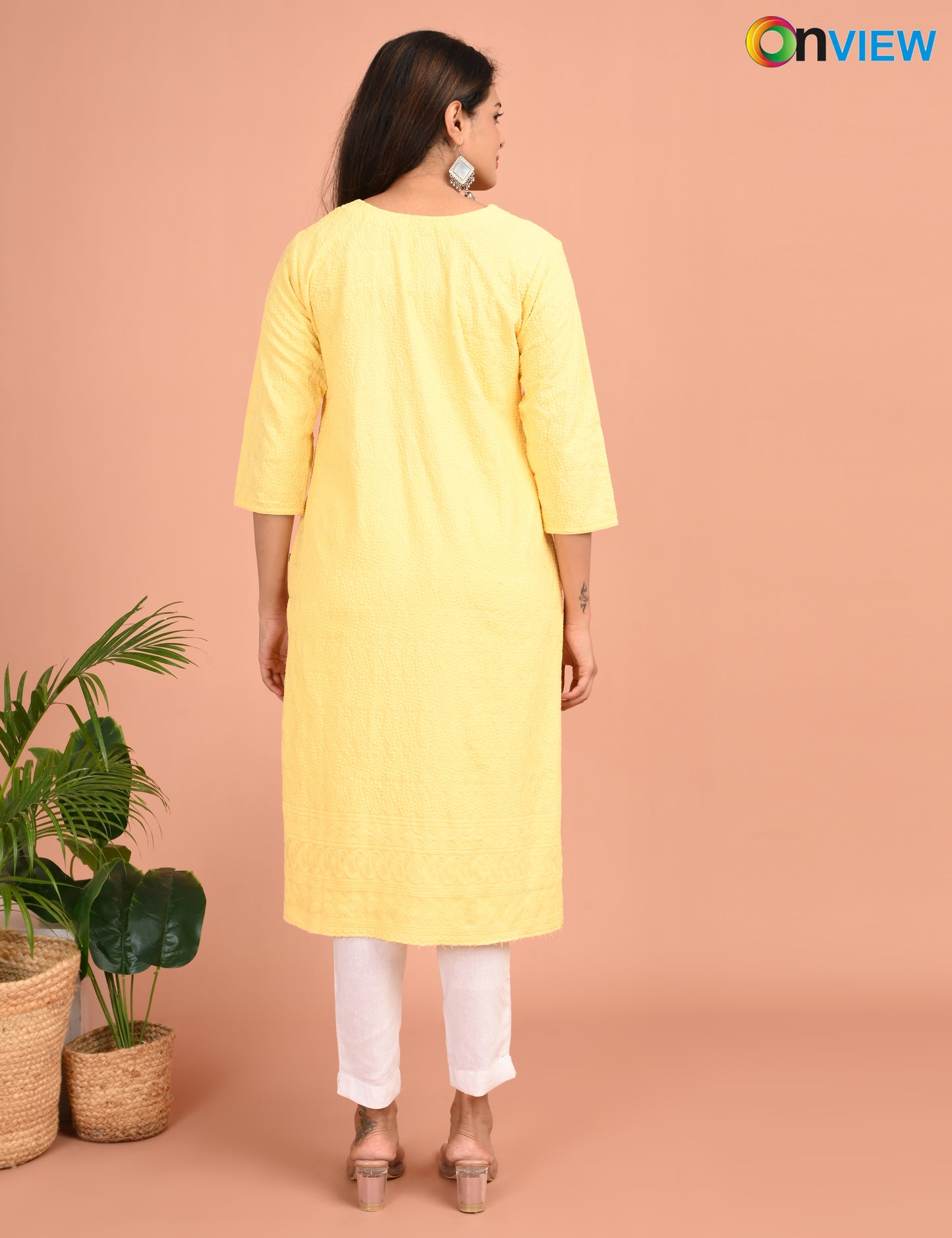 ONVIEW | 187 | CHIKANKARI DESIGN NECK | PACK OF 4
