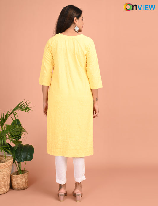 ONVIEW | 187 | CHIKANKARI DESIGN NECK | PACK OF 4