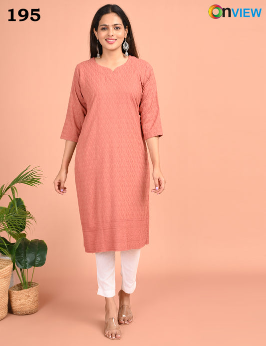 ONEVIEW | 195 | CHIKANKARI DESIGN NECK | PACK OF 4