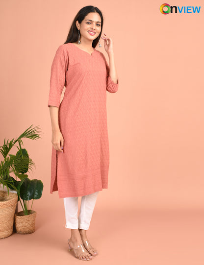 ONEVIEW | 195 | CHIKANKARI DESIGN NECK | PACK OF 4