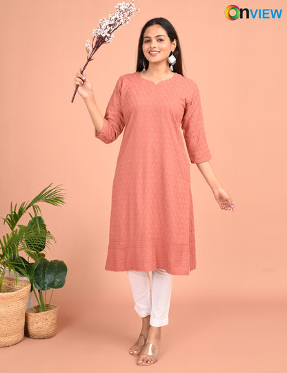 ONEVIEW | 195 | CHIKANKARI DESIGN NECK | PACK OF 4