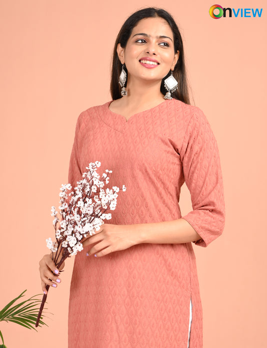ONEVIEW | 195 | CHIKANKARI DESIGN NECK | PACK OF 4