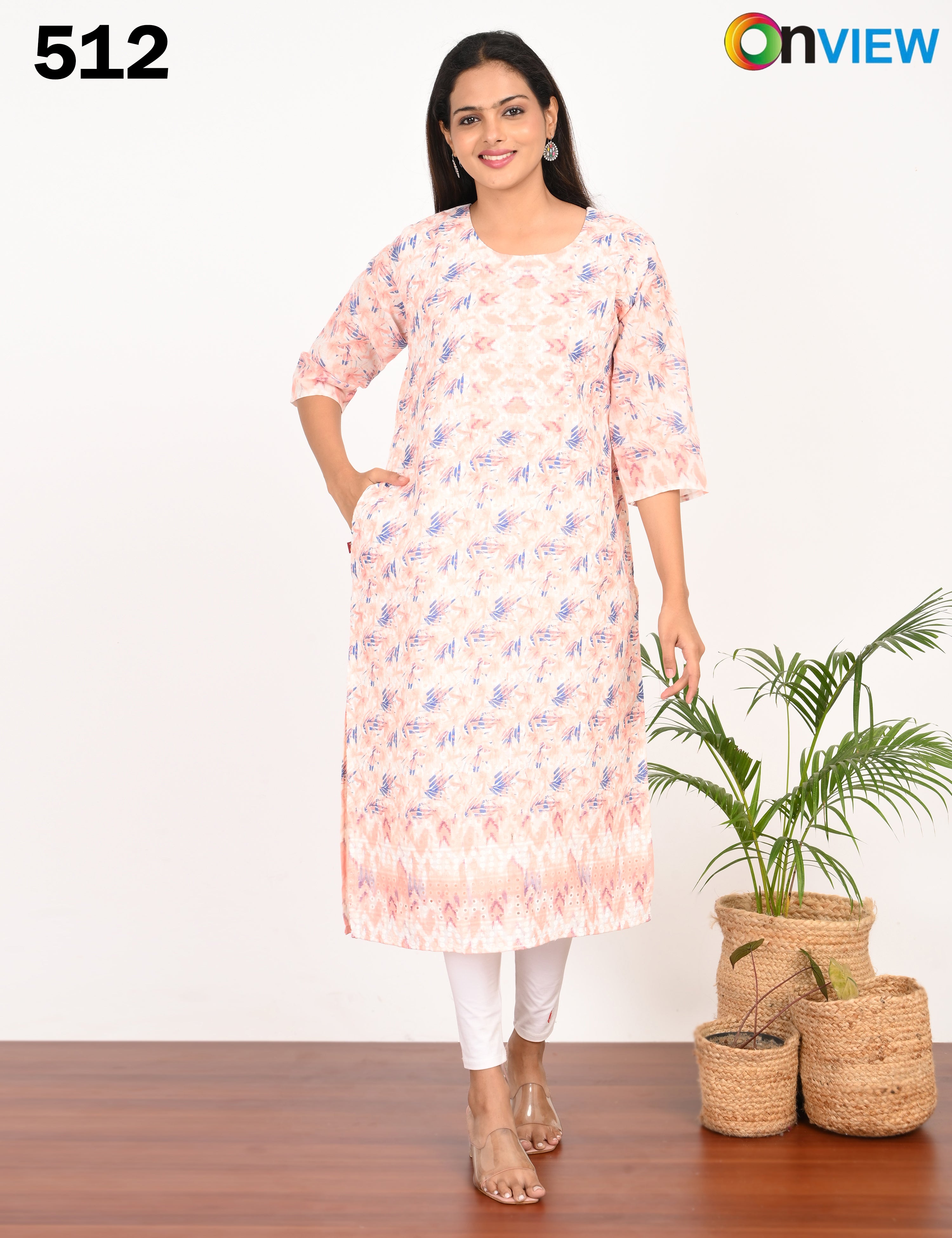 ONVIEW | 512 |  COTTON SEQUENCE WITH BORDER | PACK OF 4